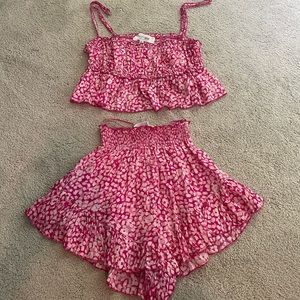 isabelle’s cabinet pink shorts and cropped tank set
